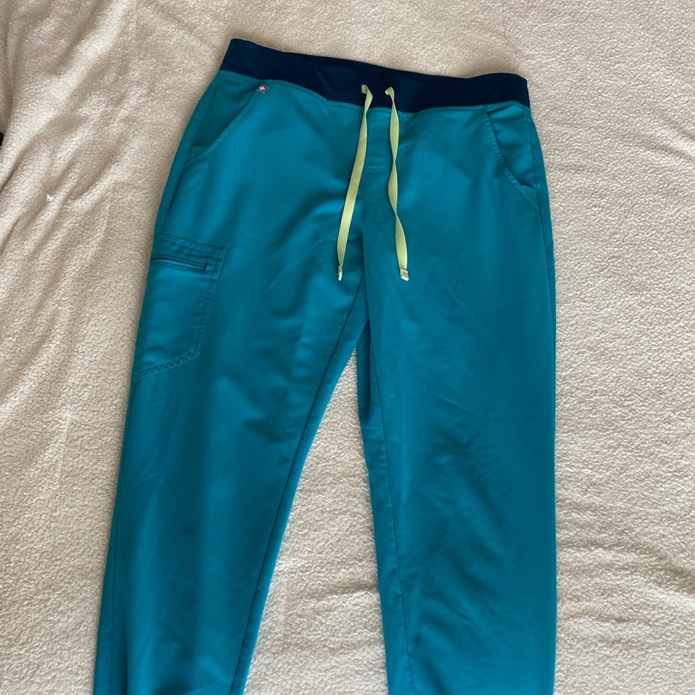 FIGS Teal Jogger Scrub Pants Technical Collection Size M Nurse Scrubs